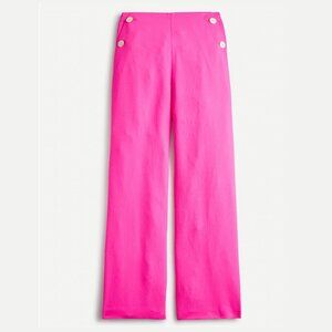 J.Crew Wide-Leg Sailor Pant Triple Dobby Hot Pink High Rise Size 10